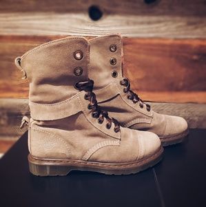 Tan fold down Dr.Martin Boots